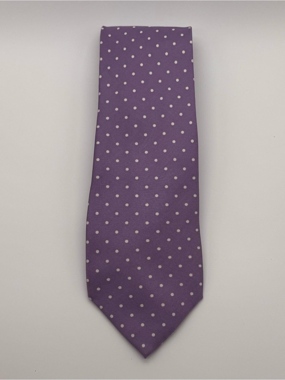 Vintage Ralph Lauren Purple Label Silk Tie Purple Polka Dot Made Italy 60”